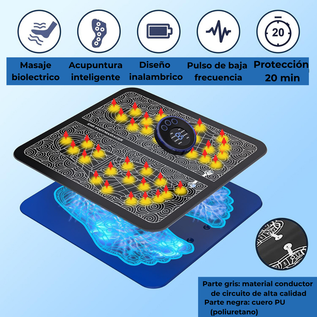 Alfombrilla EMS para Pies – Circulación y Alivio del Dolor