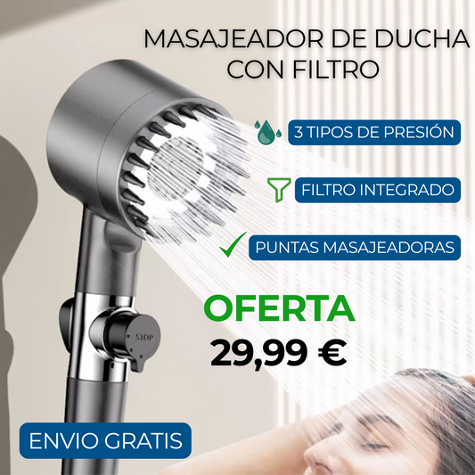 Cabezal de Ducha Masajeador 3 modos