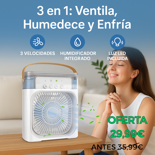Ventilador humidificador de nebulización blanco